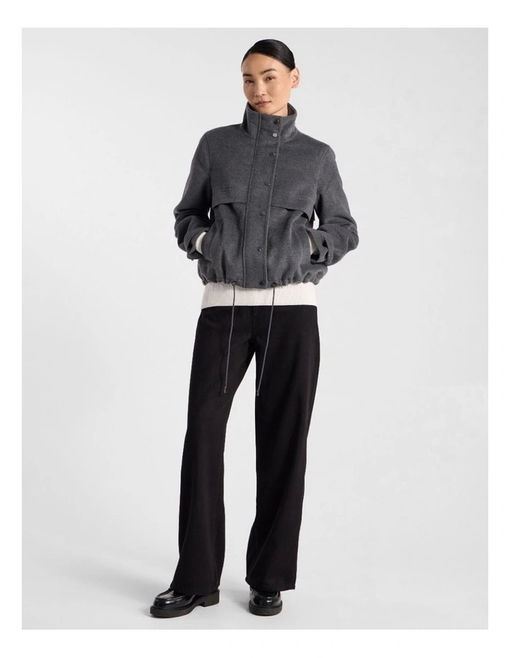 Stasha Brushed Jacket in Dark Grey Melange image 2