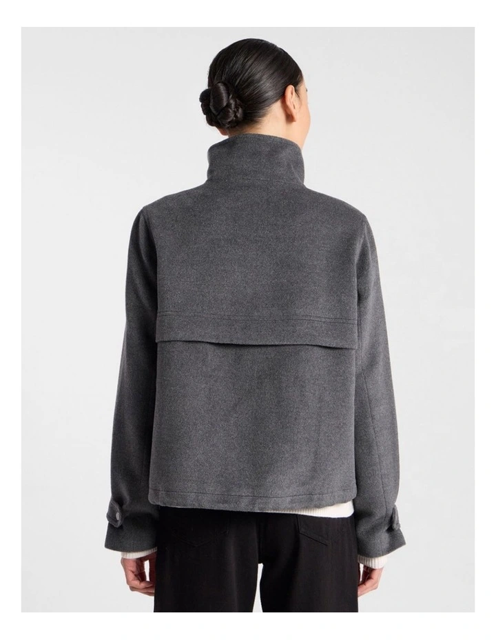 Stasha Brushed Jacket in Dark Grey Melange image 3