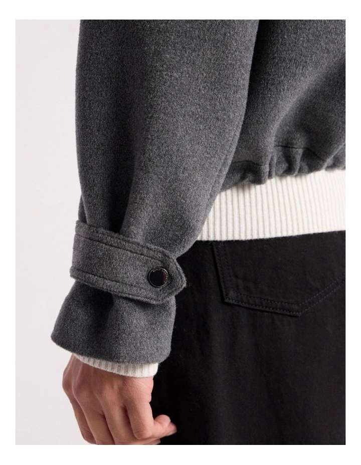 Stasha Brushed Jacket in Dark Grey Melange image 3