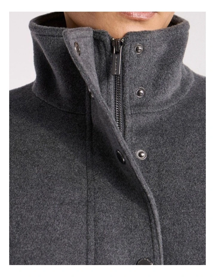 Stasha Brushed Jacket in Dark Grey Melange image 4