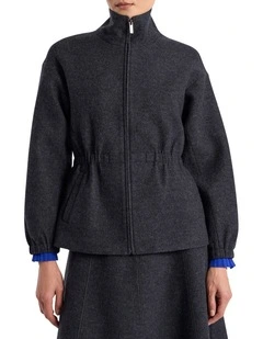 Elvira Felted Wool Jacket in Charcoal