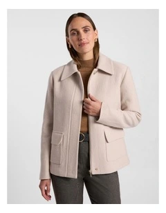 Seren Felted Wool Jacket in Pebble