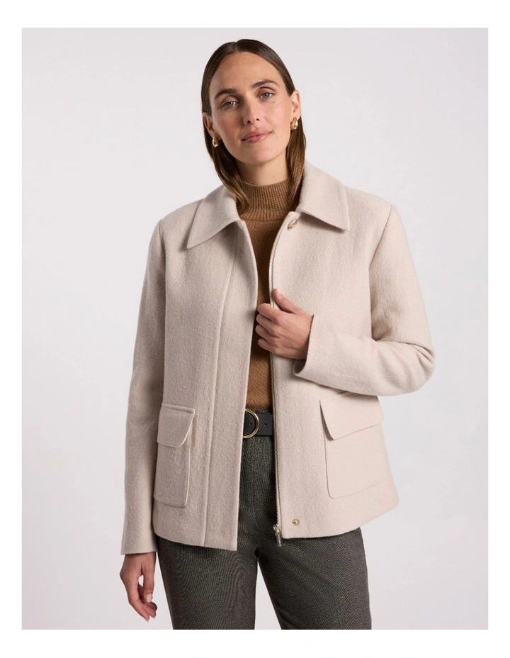Seren Felted Wool Jacket in Pebble image 2