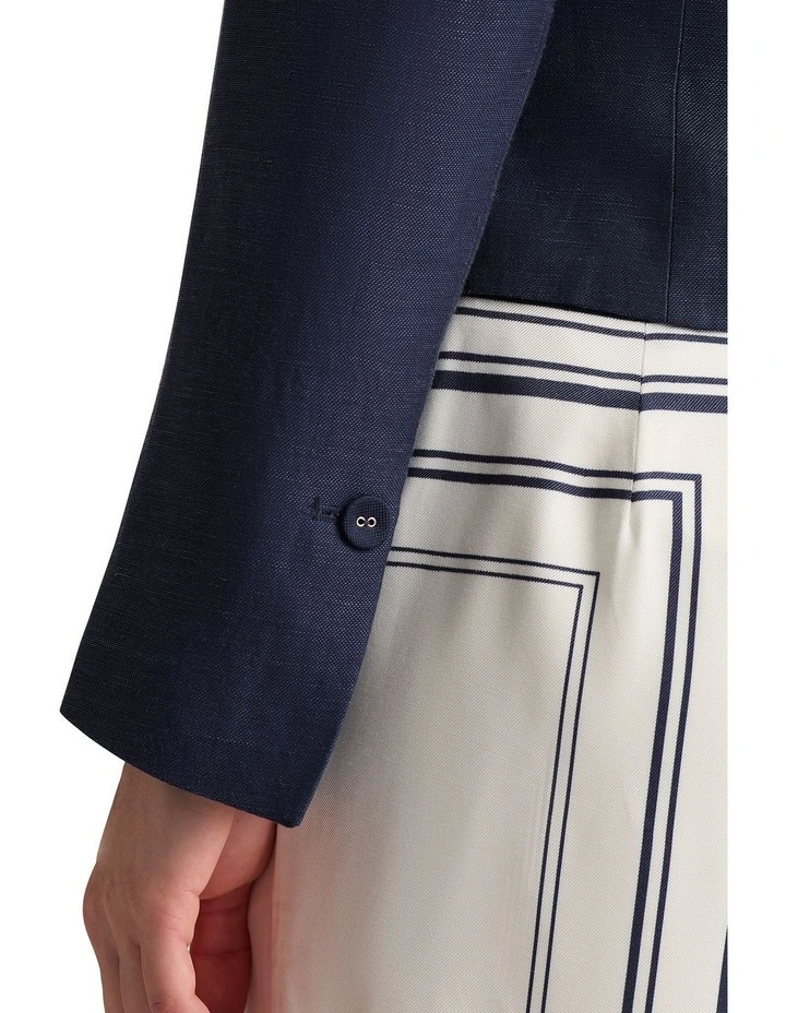 Edgar Linen Blend Crop Jacket in Ink image 2
