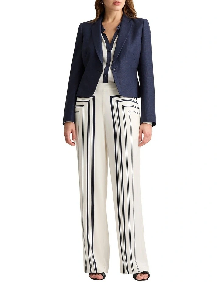 Edgar Linen Blend Crop Jacket in Ink image 3