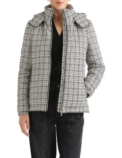 Tamworth Quilted Jacket in Ivory Check