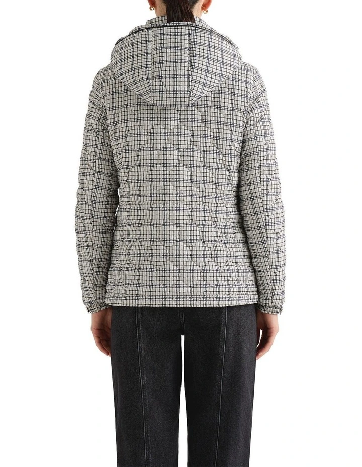 Tamworth Quilted Jacket in Ivory Check image 2