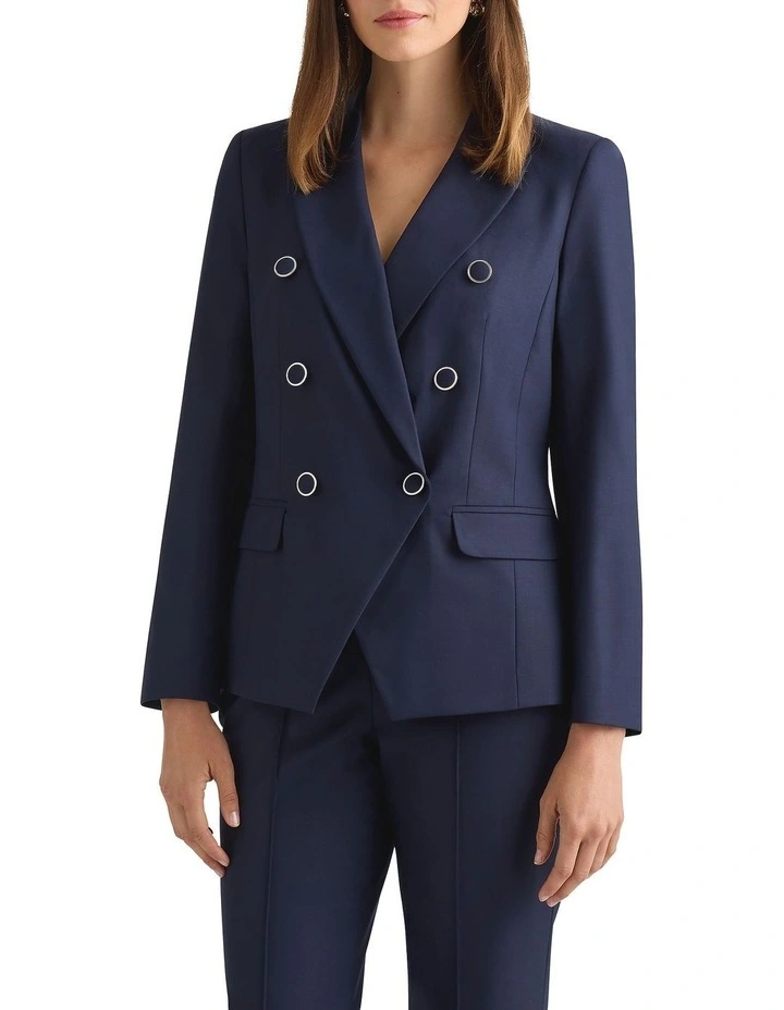 Hugo Wool Blend Blazer in Navy image 2