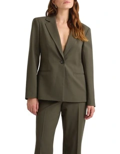 Arthur Wool Blend Blazer in Olive