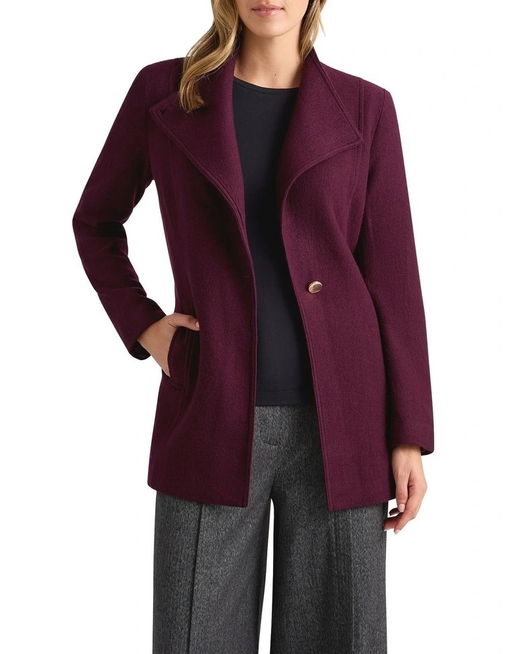 Luisa Felted Wool Coat in Fig image 1