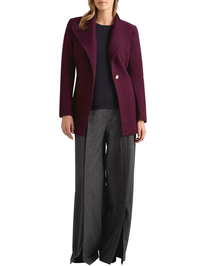 Luisa Felted Wool Coat in Fig image 2