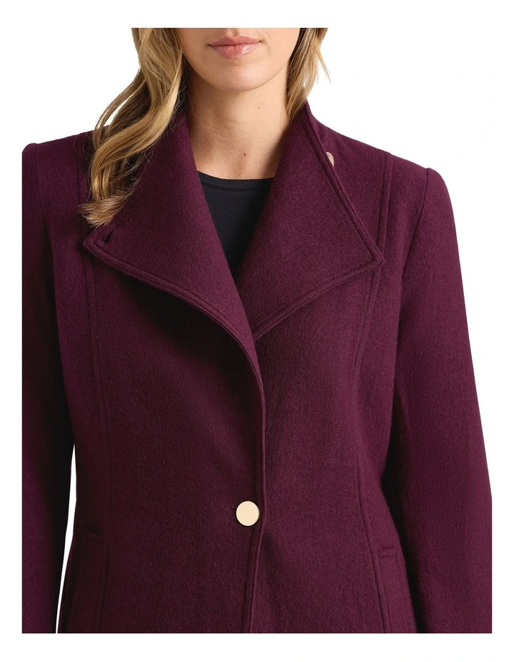 Luisa Felted Wool Coat in Fig image 3