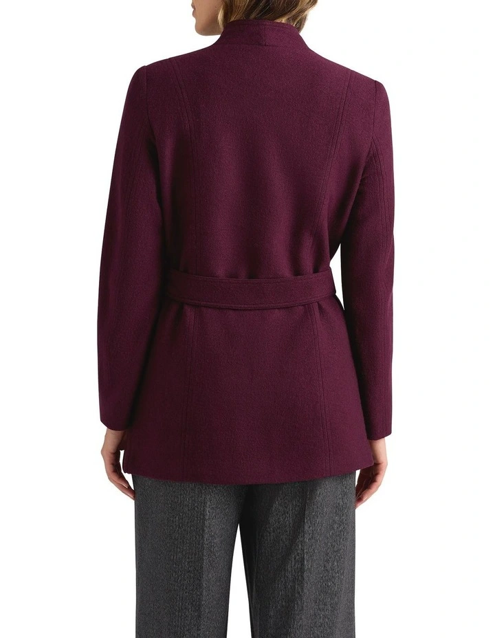 Luisa Felted Wool Coat in Fig image 4