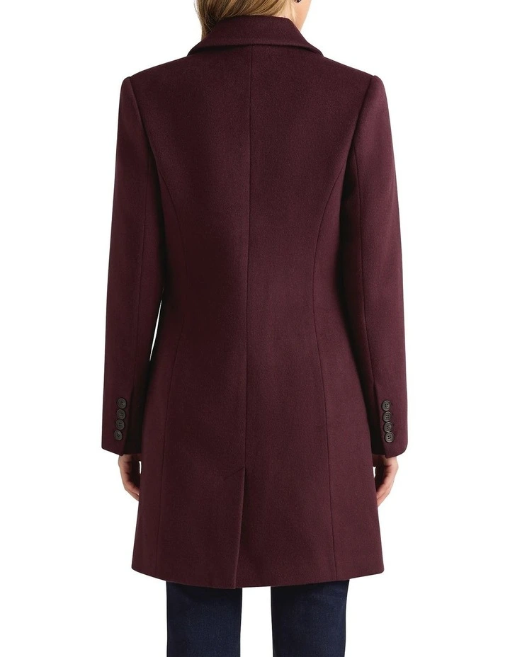 Delfina Cashmere Blend Coat in Fig image 2