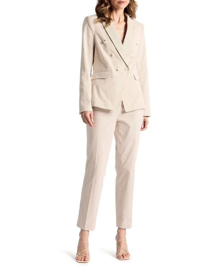 Alberta Seersucker Blazer in Sand Stripe image 2
