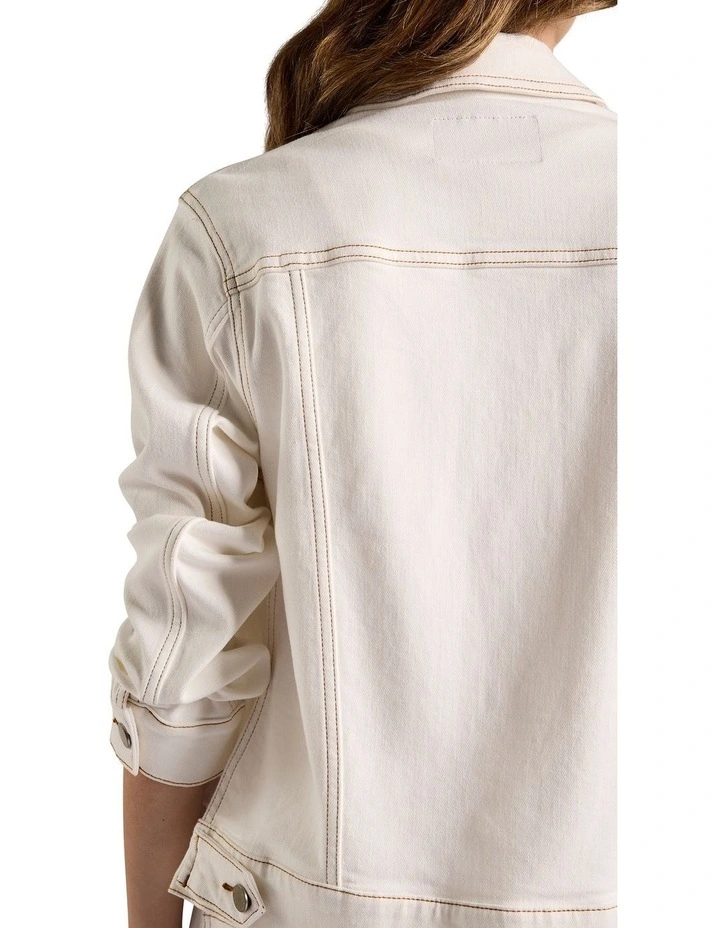Aspen Denim Jacket in White image 4