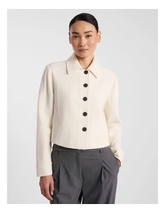 Anora Felted Wool Jacket in Ivory