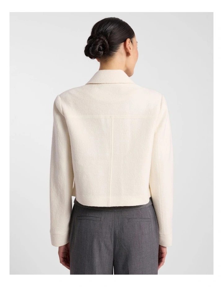 Anora Felted Wool Jacket in Ivory image 3