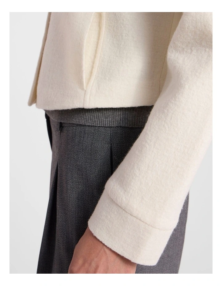 Anora Felted Wool Jacket in Ivory image 4