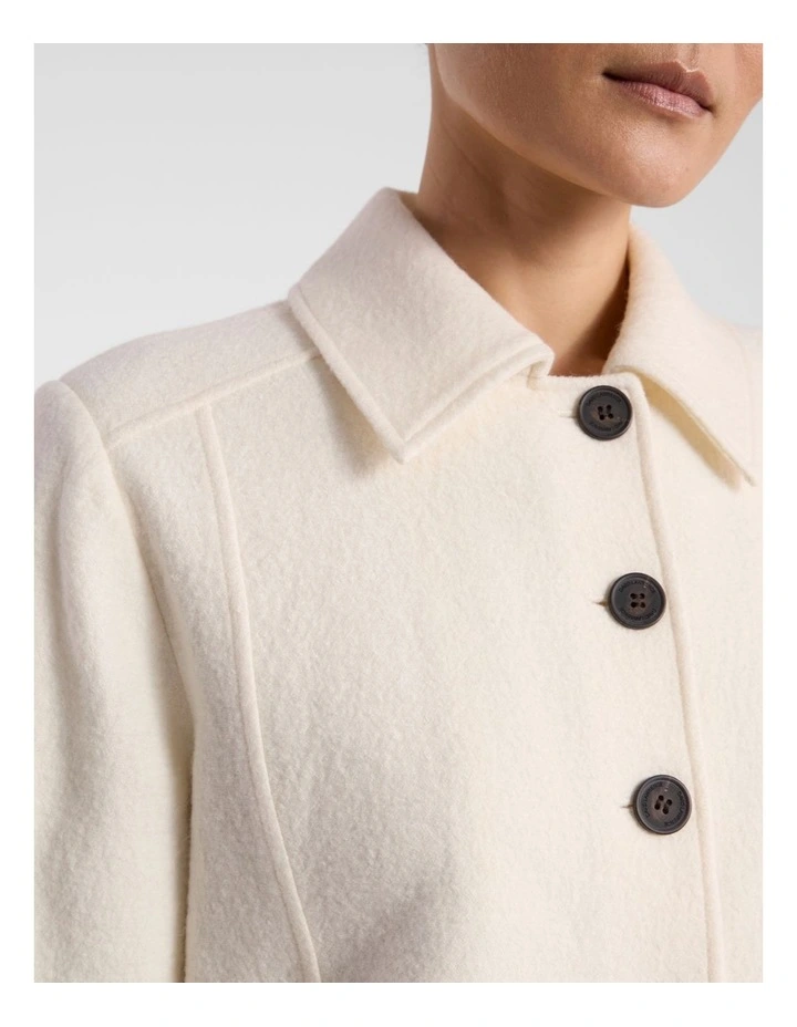 Anora Felted Wool Jacket in Ivory image 5