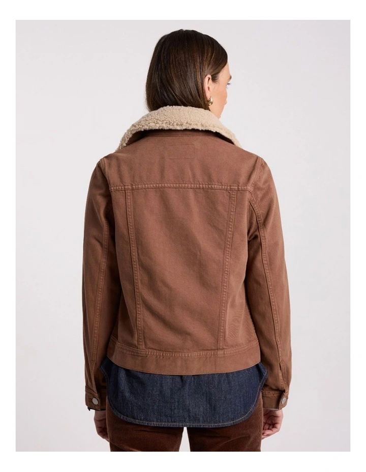 Layla Sherpa Jacket in Nutmeg image 5