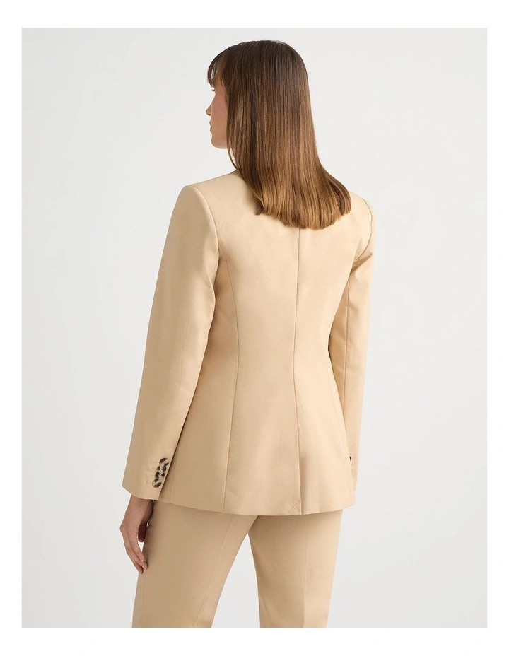 Aniston Cotton Blazer in Malt image 3