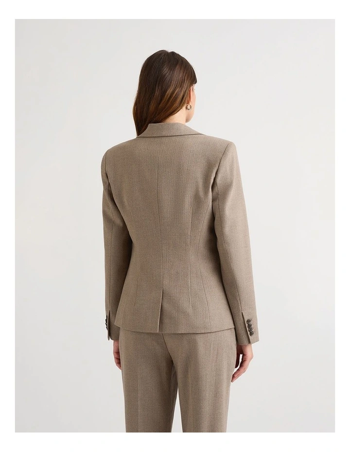 Taro Wool Blend Blazer in Fossil Multi image 3