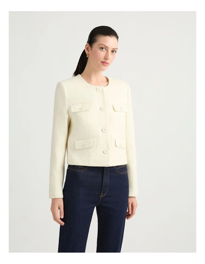 Gillian Boucle Jacket in Cream image 2