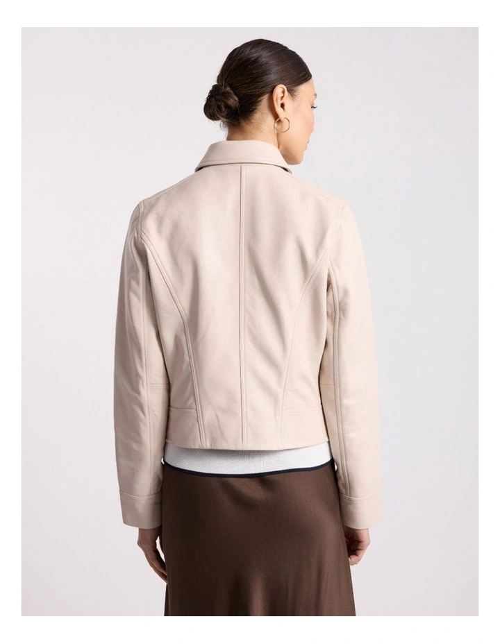 Dita Leather Jacket in Marbles image 5