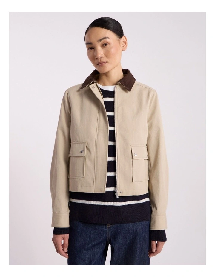 Rowena Cotton Jacket in Camel image 2