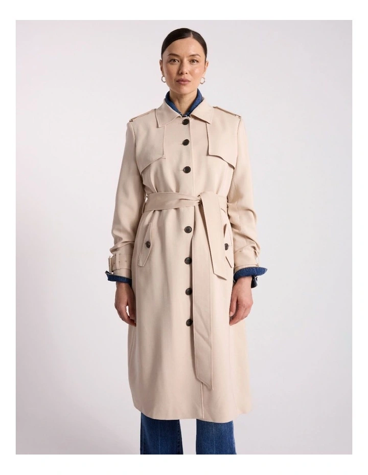 Renya Trench Coat in Porcelain image 2