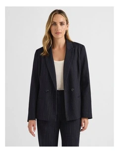 Emeris Pinstripe Blazer in Caviar Stripe