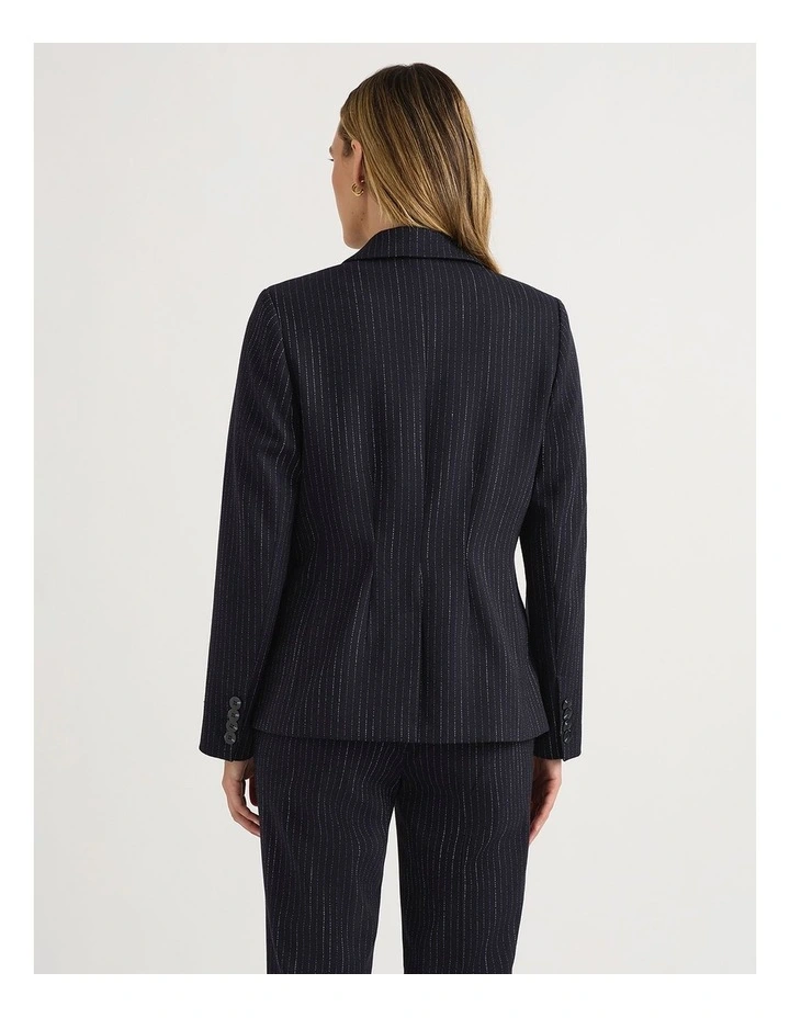 Emeris Pinstripe Blazer in Caviar Stripe image 3