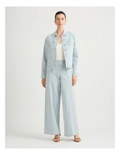 Khai Stripe Denim Jacket in Blue Stripe