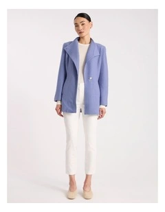 Luisa Felted Wool Coat in Cadet Blue