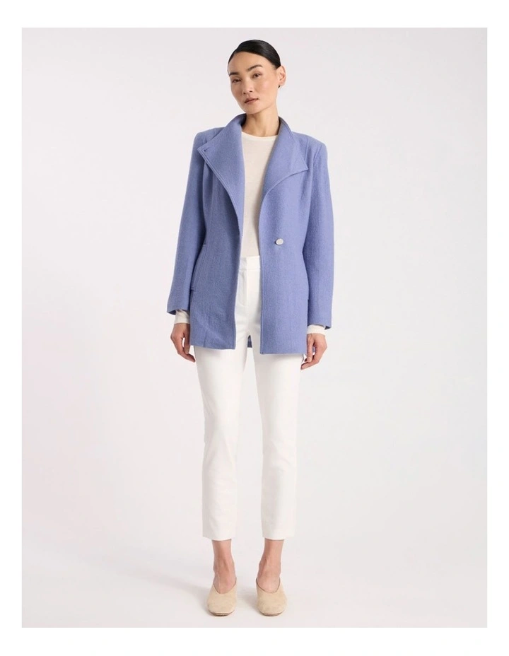 Luisa Felted Wool Coat in Cadet Blue image 1