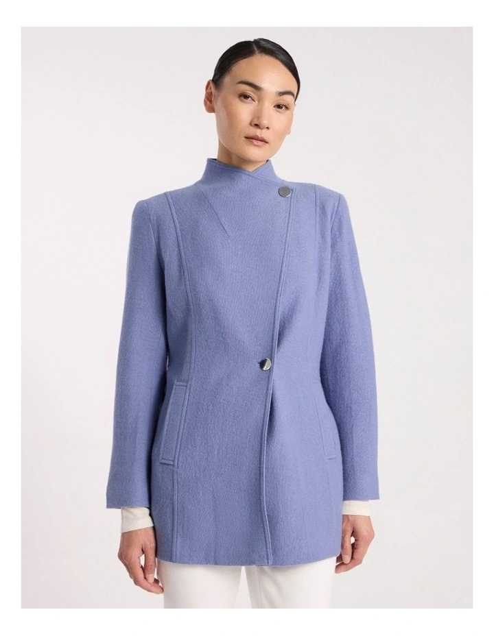 Luisa Felted Wool Coat in Cadet Blue image 2