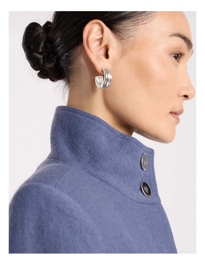 Abrielle Felted Wool Coat in Steel Blue image 3