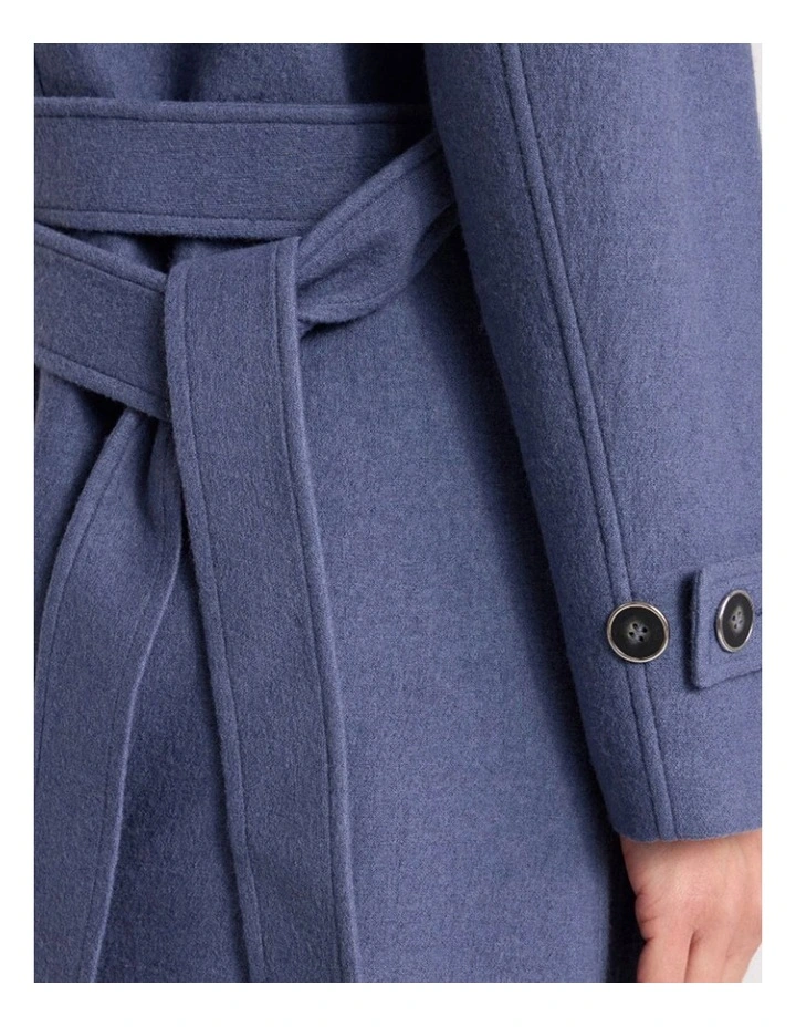 Abrielle Felted Wool Coat in Steel Blue image 4