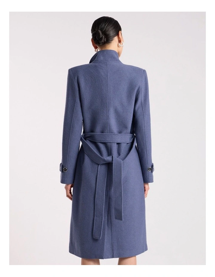 Abrielle Felted Wool Coat in Steel Blue image 5