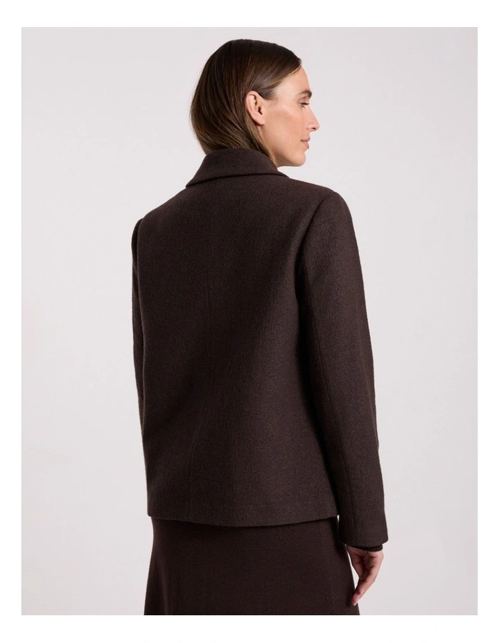 Seren Felted Wool Jacket in Coffee image 4