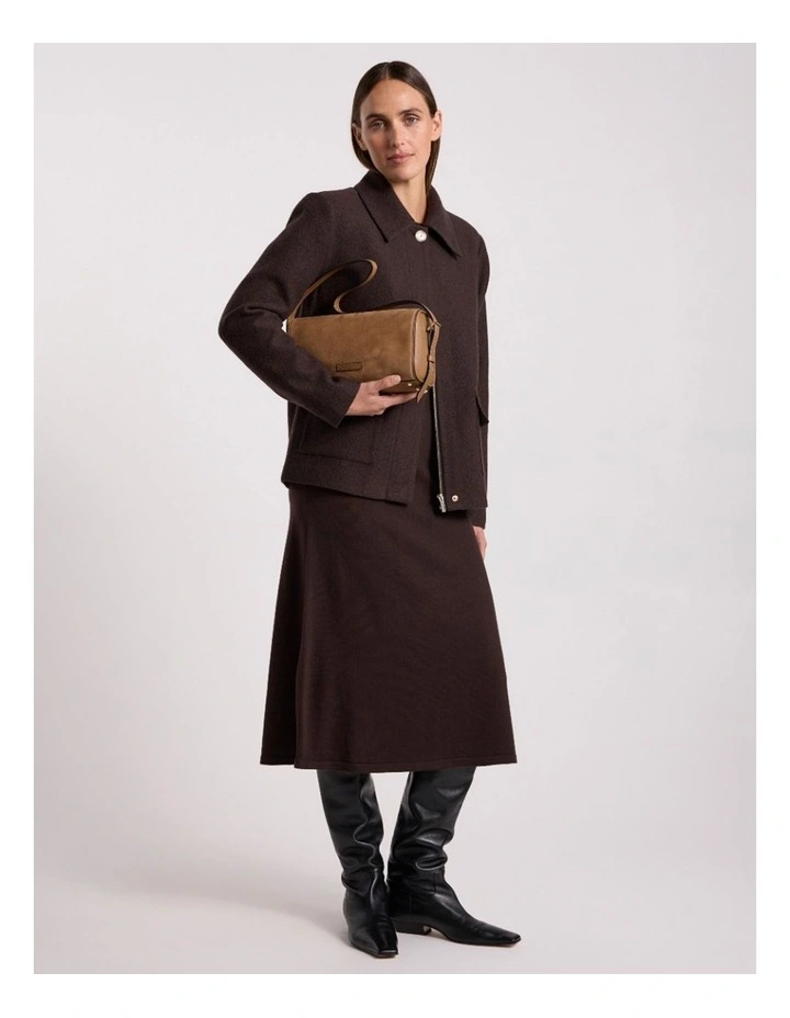 Seren Felted Wool Jacket in Coffee image 5