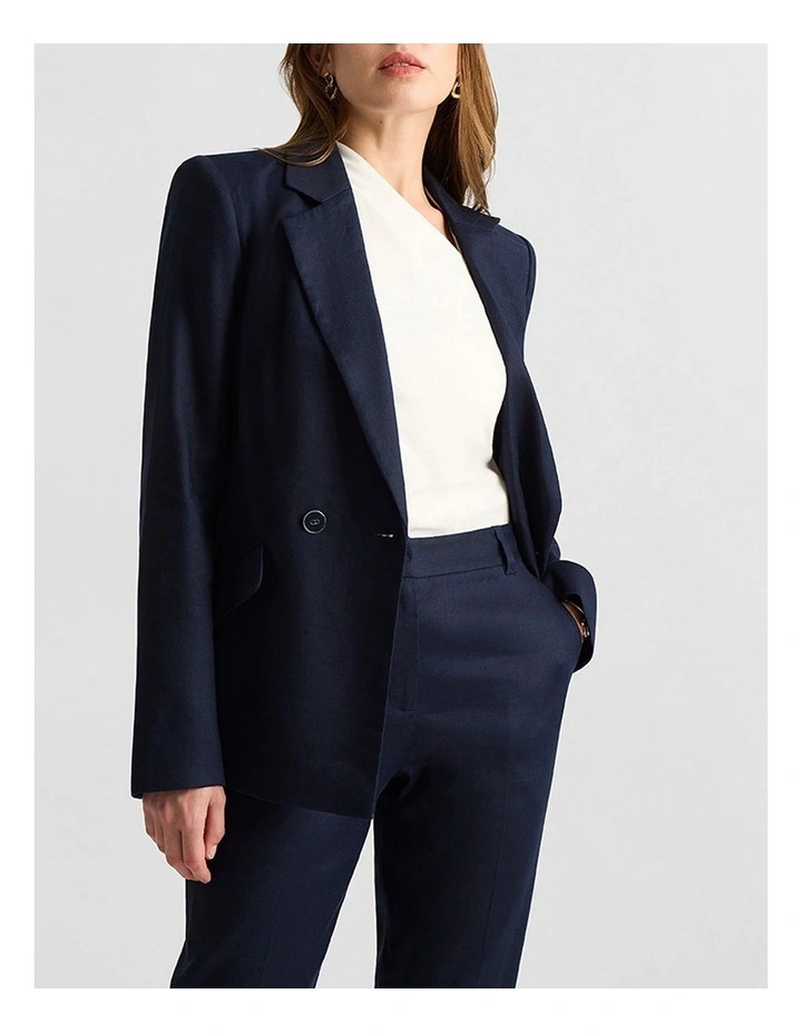 Phillip Linen Blend Blazer in Navy image 1