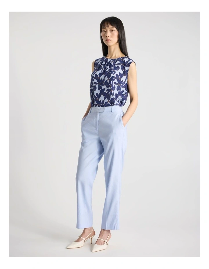 Waterlily Silk Top in Blue Multi image 2