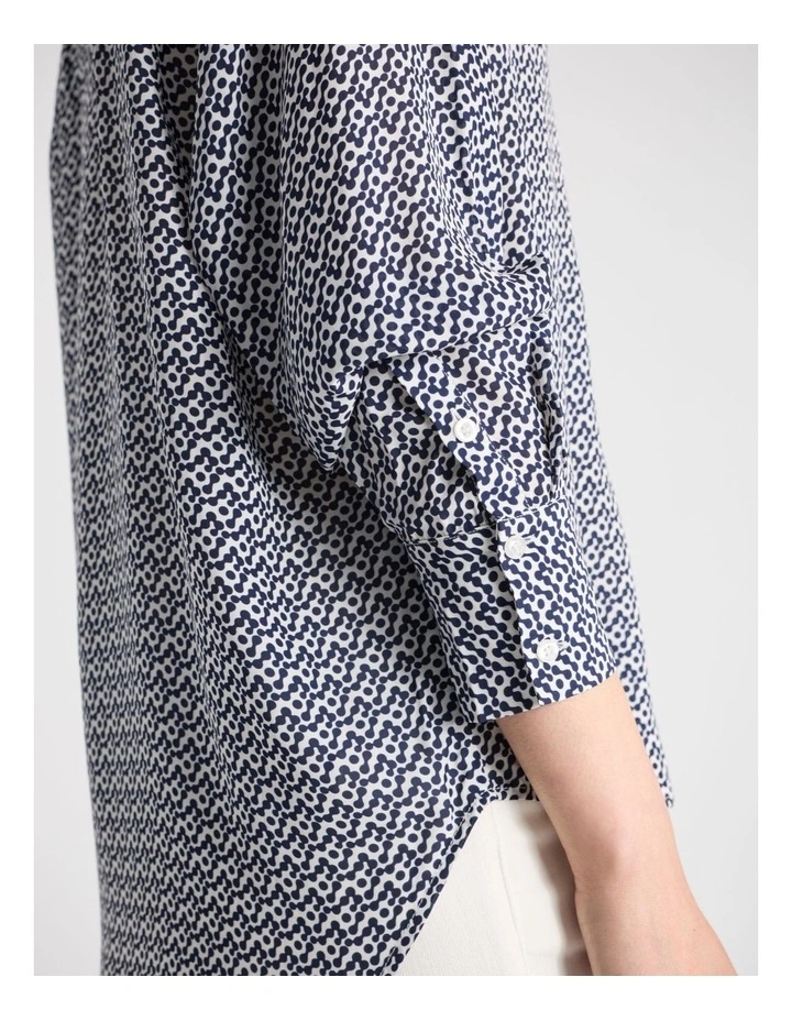 Linzi Viscose Blouse in Navy Multi image 4