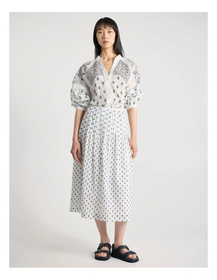 Aggie Cotton Blouse in Ivory Multi image 2