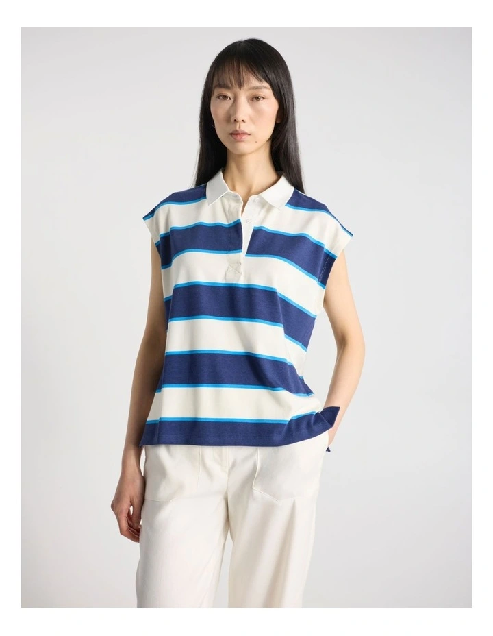 Acacia Rugby Top in Blue Stripe image 1