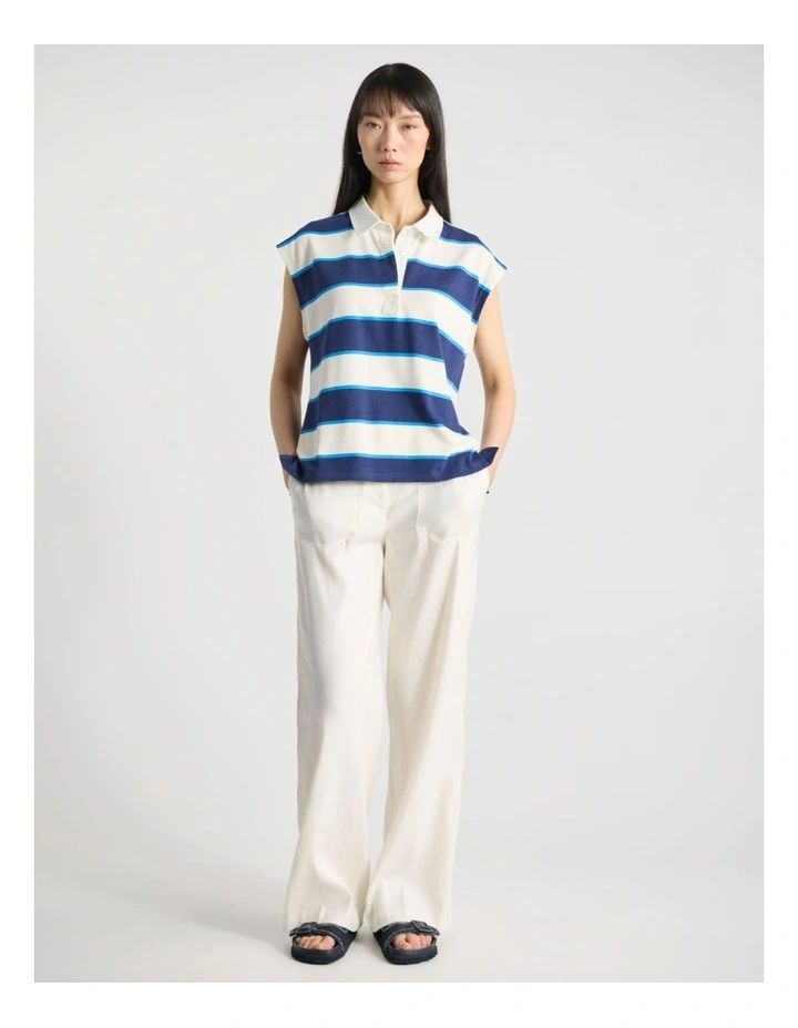 Acacia Rugby Top in Blue Stripe image 2