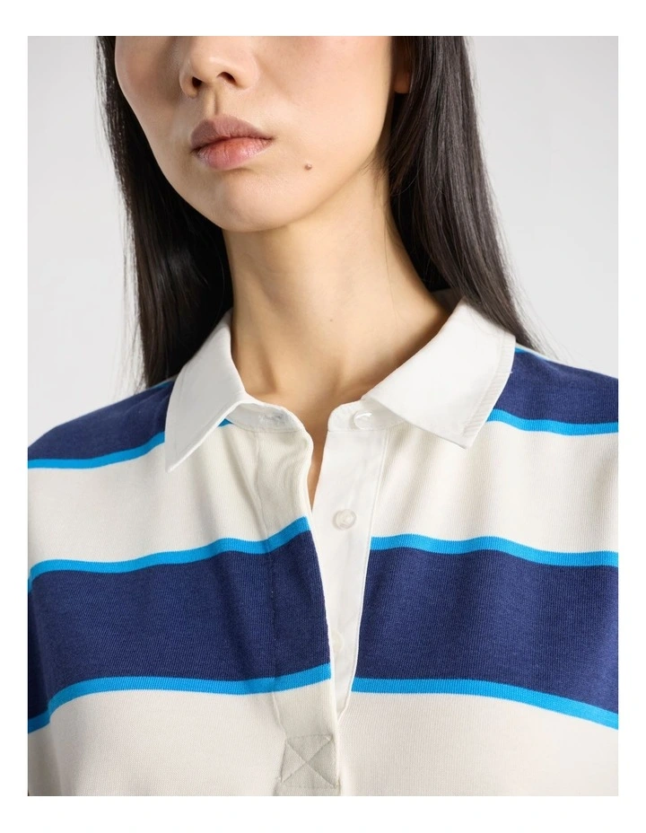 Acacia Rugby Top in Blue Stripe image 3