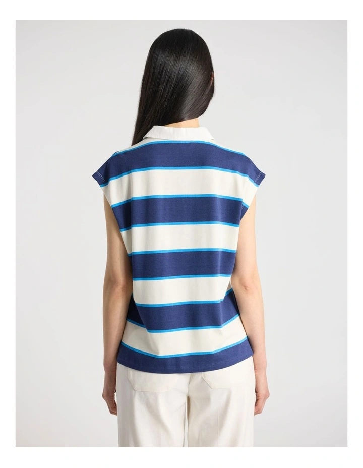Acacia Rugby Top in Blue Stripe image 4